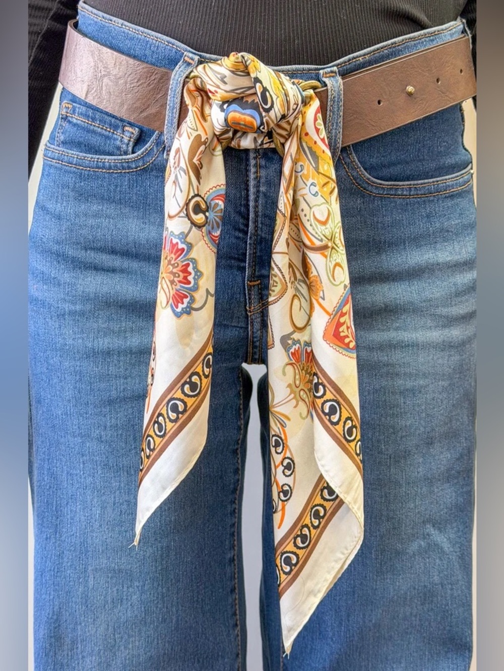 Dylan Designs  Patterned Silk Scarf Belt